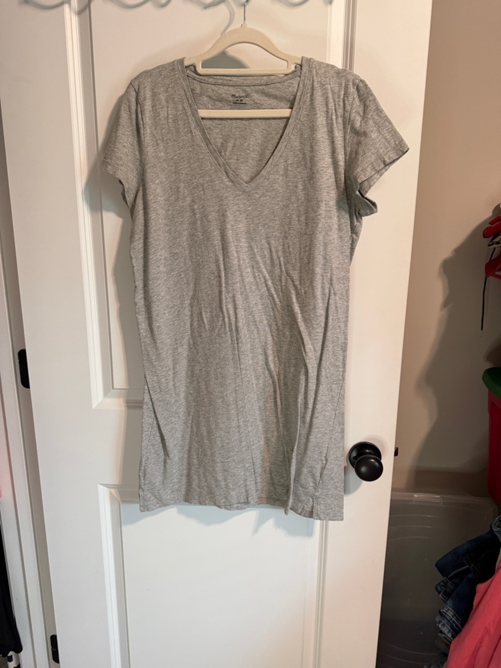 Madewell Heather Gray V-Neck T-shirt Dress